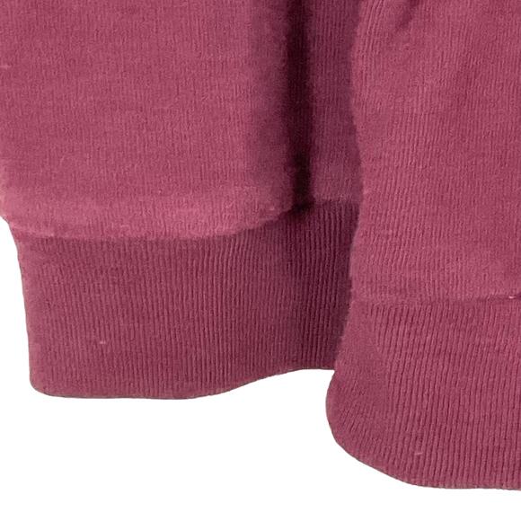 PINK Victoria's Secret Cozy Burgundy Maroon Oversize Drop Sleeve Sweatshirt XS - Picture 2 of 6